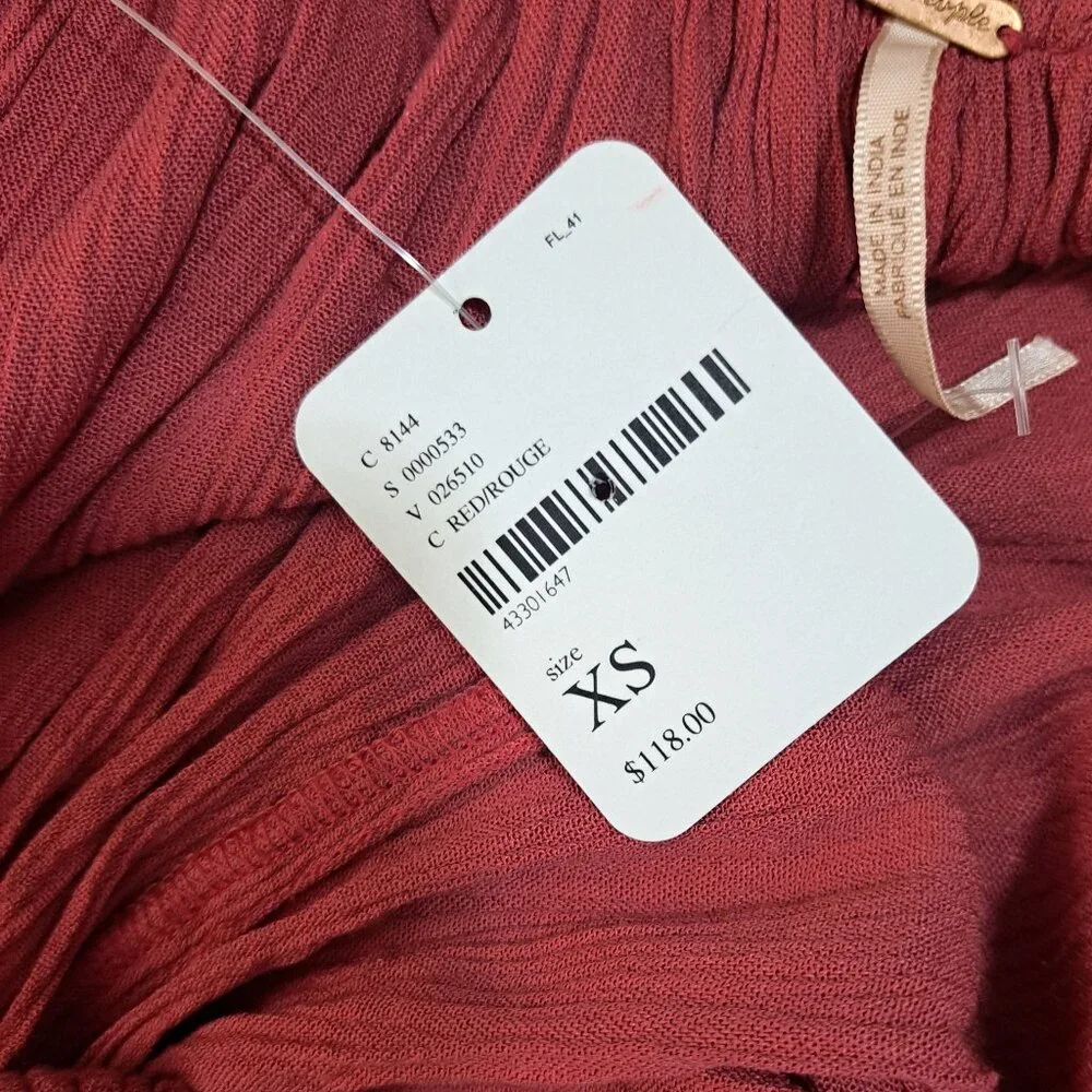 Free People Brick Red Endless Summer Extratropical Maxi Strappy Back Boho XS - Picture 8 of 9